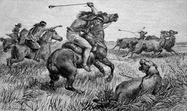 Patagonians hunting