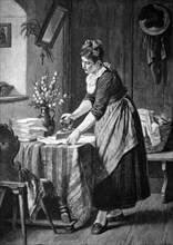 Woman ironing