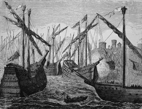 Ships of the hanse off copenhagen