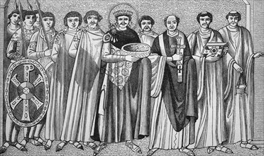Emperor justinian i and bishop maximian