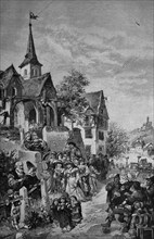 Old german wedding procession