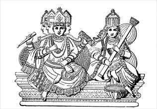 Brahma and saraswati