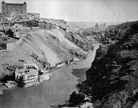 Toledo with alcazar and tajo river, toledo