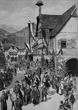 Parade at the jubelfeier fest in alpirsbach