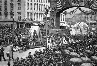 Parade on 1st may 1888 in new york
