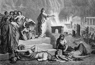 Nero during the burning of rome