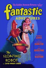 Fantastic Adventures: Floating Robot and Woman