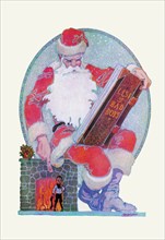 Santa Checks His Giant List of Bad Boys 1913