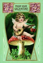 Angel With Mandolin and Mushrooms