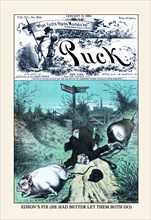 Puck Magazine: Edson's Fix 1883