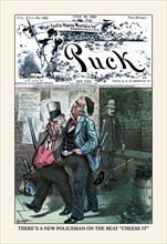 Puck Magazine: There's a New Policeman on the Beat 1885