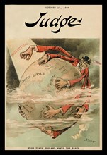 Judge Magazine: Free Trade England Wants the Earth 1888