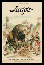 Judge Magazine: The Panama Canal The Lion in the Path 1889
