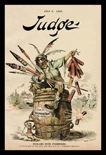 Judge Magazine: Fooling with Fireworks 1889