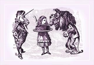 Through the Looking Glass: Alice, Lion, Unicorn and Cake