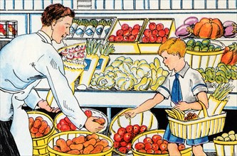 Shopping for Vegetables 1938