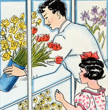 Selecting a Floral Arrangement 1938