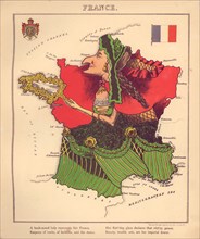 Anthropomorphic Map of France 1868