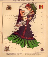 Anthropomorphic Map of Holland & Belgium 1868