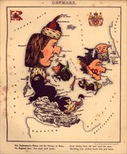 Anthropomorphic Map of Denmark 1868