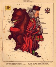 Anthropomorphic Map of Russia 1868