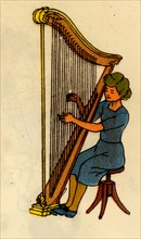 Girl plays a Harp