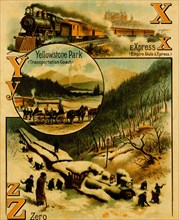 Railroad ABC - X is for Express, Y for Yellowstone Park, & Z is for Zero 1890
