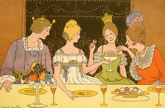 Prince & Young Ladies dine on Confectionaries 1910