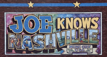 Joe Knows Nashville mural in downtown, Nashville, Tennessee 2006