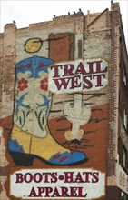 Trail West Boots, Hats, Apparel, mural in downtown Nashville, Tennessee 2006