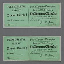 Theatre tickets to "Our American Cousin" at Ford's Theatre 1865