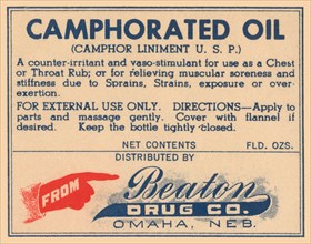Camphorated Oil - Liniment 1920