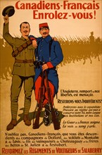 Canadiens-Français enrolez-vous! ... Reformez les régiments de voltigeurs de Salaberry  1915