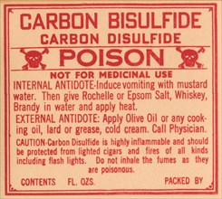Carbon Bisulfide Carbon Disulfide - Poison 1920