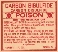 Carbon Bisulfide Carbon Disulfide 1920
