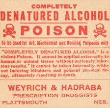 Completely Denatured Alcohol Poison 1920