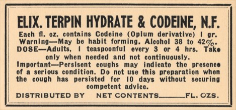 Elixir Terpin Hydrate & Codeine, N.F. 1920