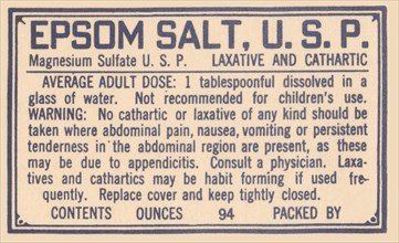Epsom Salt U.S.P. 1920