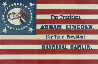 For President, Abraham Lincoln. For vice president, Hannibal Hamlin 1860