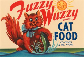 Fuzzy Wuzzy Brand Cat Food 1930