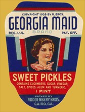 Georgia Maid Sweet Pickles 1939