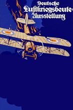German War Poster of burning British Plane 1917