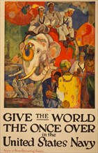 Give the world the once over in the United States Navy Apply at Navy Recruiting Station 1919