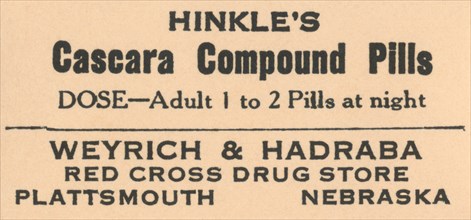 Hinkle's Cascara Compound Pills 1920