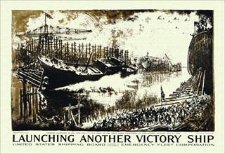 Launching Another Victory Ship 1918