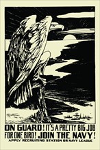 On guard! It's a pretty big job for one bird! Join the Navy!  1917