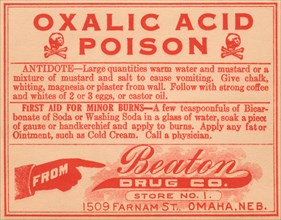 Oxalic Acid - Poison 1920
