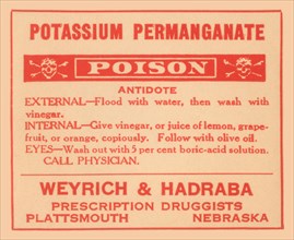Potassium Permanganate - Poison 1920