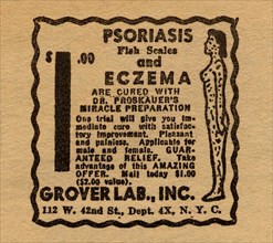 Psoriasis, Fish Scales, and Eczema - CURED - $1.00 1940