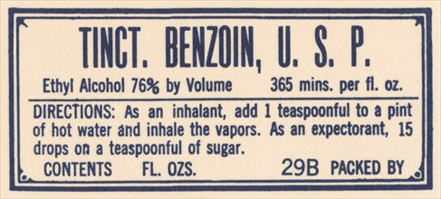 Tincture Benzoin, U.S.P. 1920